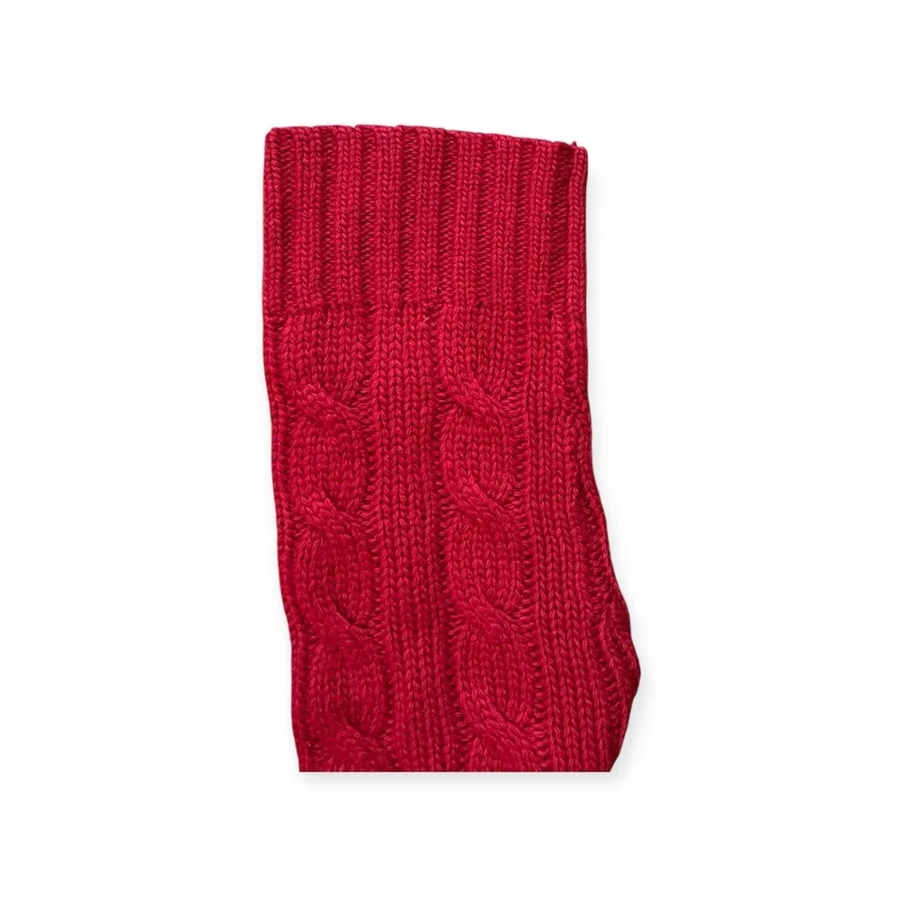 J. Crew Red Cable Knit Turtleneck Sweater medium wool blend